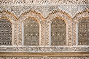Carved plaster wall, Ben Youssef Madrasa, 16th century Islamic College Carved plaster wall, Ben Youssef Madrasa, 16th century Islamic College