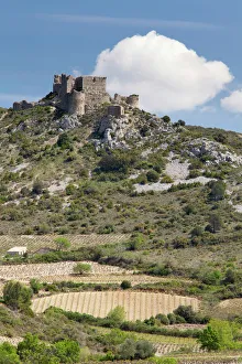 The Cathar castle of Aguilar in Languedoc-Roussillon, France, Europe The Cathar castle of Aguilar in Languedoc-Roussillon, France, Europe
