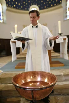 Catholic baptism, Chatenay, Saone et Loire, France, Europe Catholic baptism, Chatenay, Saone et Loire, France, Europe