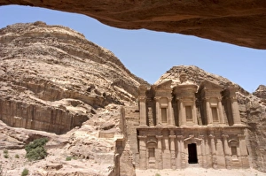 Petra Monastery Prints: Cave view of the Monastery