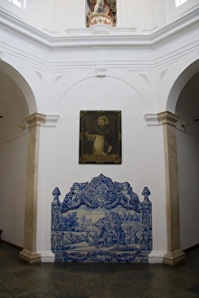 European Education Institutions Prints: Central atrium with tilework and statues