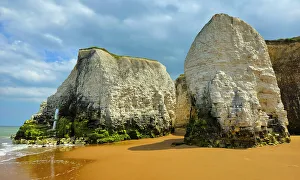 Kent Coastline Images Prints: Chalk stacks and cliffs, Botany Bay, near Margate, Kent, England, United Kingdom, Europe