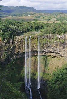 Tropical Waterfall Scenery Prints: Chamarel Waterfalls