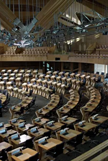 Chamber, New Scottish Parliament building, architect Enric Miralles, Holyrood Chamber, New Scottish Parliament building, architect Enric Miralles, Holyrood