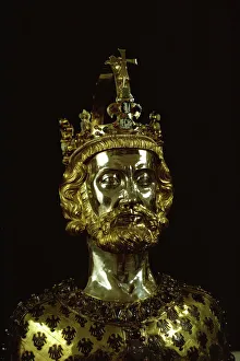 Charlemagne, dating from around 1350, Aachen, Germany, Europe Charlemagne, dating from around 1350, Aachen, Germany, Europe