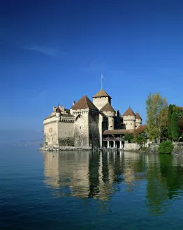 The Chateau de Chillon on Lake Geneva, Switzerland, Europe The Chateau de Chillon on Lake Geneva, Switzerland, Europe