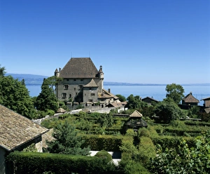 The Chateau and Jardin des Cinq Sens (Garden of the Five Senses), Yvoire, Lake Geneva (Lac Leman), Rhone Alpes, France The Chateau and Jardin des Cinq Sens (Garden of the Five Senses), Yvoire, Lake Geneva (Lac Leman), Rhone Alpes, France