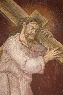 Detail of Christ carrying his cross, San Jeronimos church, Madrid, Spain, Europe Detail of Christ carrying his cross, San Jeronimos church, Madrid, Spain, Europe
