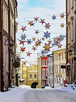 Images Dated 2nd June 2021: Christmas decorations at Grodzka Street, Old Town, winter, Lublin, Lublin Voivodeship