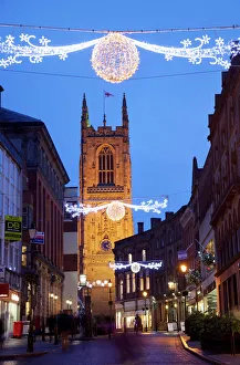 Cathedral Prints: Derby Cathedral at Dusk Print, Derbyshire, England