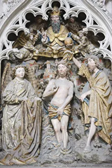 Christs Baptism, Amiens Cathedral, UNESCO World Heritage Site, Amiens, Somme, France Christs Baptism, Amiens Cathedral, UNESCO World Heritage Site, Amiens, Somme, France