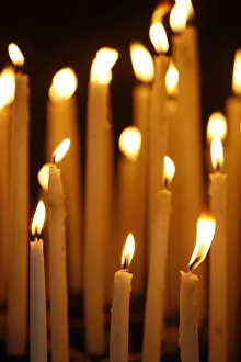 Church candles, Lyon, Rhone Alpes, France, Europe Church candles, Lyon, Rhone Alpes, France, Europe