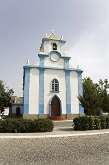 Church on main square, Tarrafal, Santiago, Cape Verde Islands, Africa Church on main square, Tarrafal, Santiago, Cape Verde Islands, Africa