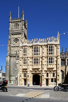Church of St. John the Baptist and 15th century south porch, Cirencester, Gloucestershire, England, United Kingdom Church of St. John the Baptist and 15th century south porch, Cirencester, Gloucestershire, England, United Kingdom