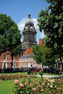 City Hall viewed from the Historic Georgian Park Square, Leeds, West Yorkshire City Hall viewed from the Historic Georgian Park Square, Leeds, West Yorkshire