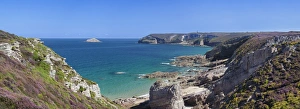 Blue Horizon Over Water Prints: Cliffs of Cap Frehel, Cotes d Armor, Brittany, France, Europe