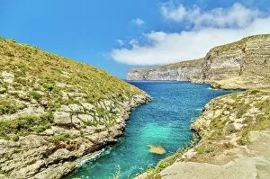 Images Dated 14th November 2022: The cliffs at Xlendi, Western Gozo, Republic of Malta