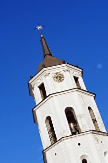 Historic Clock Towers In Europe Prints: Clock tower by the cathedral