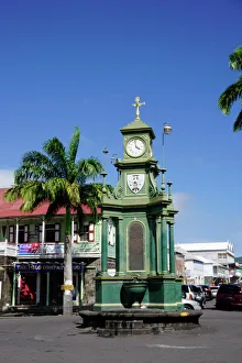 Clock Tower in the centre of capital, Piccadilly Circus, Basseterre, St. Kitts, St Clock Tower in the centre of capital, Piccadilly Circus, Basseterre, St. Kitts, St