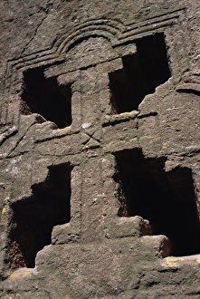 Close-up of cross on Christian Bieta Danaghel, Vierges Martyres, town of Lalibela Close-up of cross on Christian Bieta Danaghel, Vierges Martyres, town of Lalibela