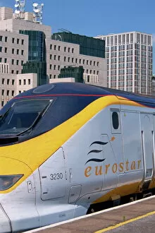 Locomotive Collection: Close-up of Eurostar train engine in London, England, United Kingdom, Europe