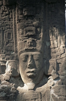 Central American Archaeology Prints: Close-up of Stele E