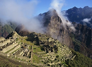 Clouds over the mountains behind the site of Machu Picchu, UNESCO World Heritage Site Clouds over the mountains behind the site of Machu Picchu, UNESCO World Heritage Site