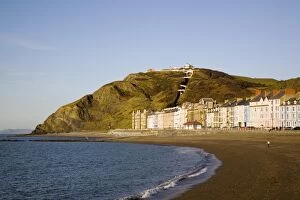 Aberystwyth Collection: Colourful Victorian seafront buildings overlooking