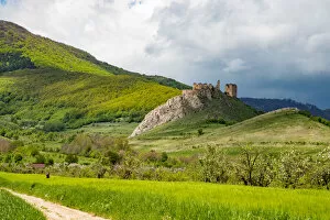 Images Dated 18th May 2021: Coltesti Fortress, a spectacular ruin in the panoramic landscape of Trascaului Mountains