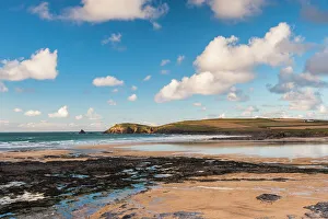 Constantine Bay Print: Cornwall Coastline, England