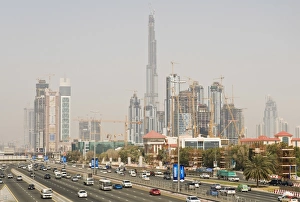 Framed Print : Construction site print along Sheik Zayed Road, Dubai Framed Print : Construction site print along Sheik Zayed Road, Dubai