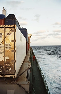 Container Ship Print, Mid-Atlantic Ocean