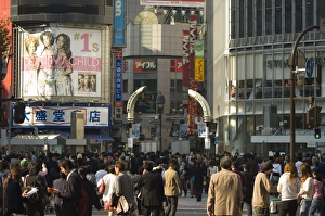 Shibuya Scramble Intersection Prints: Crowds of people