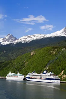 Cruise ships docked in Skagway, Southeast Alaska, United States of America, North America Cruise ships docked in Skagway, Southeast Alaska, United States of America, North America