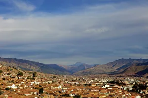 Cusco Cityscape Prints: Cusco and mountains, peru, peruvian