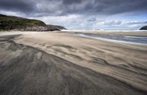 Scottish Beach Prints: Dalbeg Beach with intricate patterns in the sand