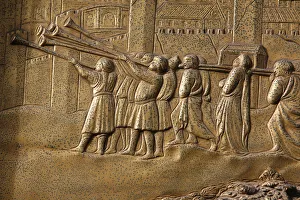 Depiction of the Walls of Jericho on the Gate of Paradise door of the Baptistry of San Depiction of the Walls of Jericho on the Gate of Paradise door of the Baptistry of San