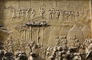 Depiction of the Walls of Jericho, Gates of Paradise, bronze doors of the Baptistry of Depiction of the Walls of Jericho, Gates of Paradise, bronze doors of the Baptistry of