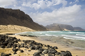 Deserted beach at Praia Grande, Sao Vicente, Cape Verde Islands, Africa Deserted beach at Praia Grande, Sao Vicente, Cape Verde Islands, Africa