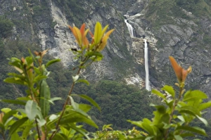 East Asia Travel Destination Prints: Distant waterfall