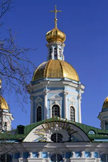 Dome. St. Nicholas Naval Cathedral, St. Petersburg, Russia, Europe Dome. St. Nicholas Naval Cathedral, St. Petersburg, Russia, Europe