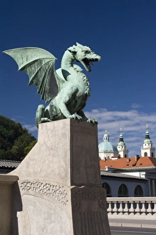 Images Dated 12th January 2000: Dragon Bridge Print, Ljubljana Slovenia