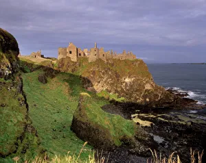 Prints of Dunluce Castle, originally occupied by the MacQuillan family and later the MacDonnells, besieged by the British in the 16th century, Portrush, County Antrim, Ulster, Northern Ireland, United Kingdom Castle Prints: Dunluce Castle Print, Northern Ireland