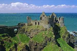Dunluce Castle Print on Rocky Coastline