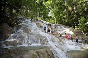 Prints of Dunns River Falls, Ocho Rios, Jamaica, West Indies, Caribbean, Central America Related Image Prints: Dunns River Falls Print