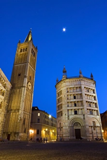 Emilia Romagna Travel Guide Prints: The Duomo and the Baptistry, Parma, Emilia Romagna, Italy, Europe