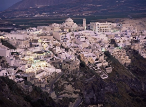 Greece Tourism Attractions Prints: Dusk, Thira