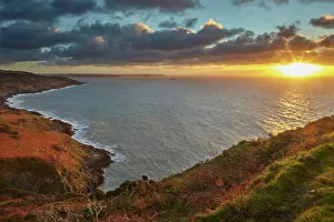 Early morning view of the cliffs at Rame Head, looking towards Penlee Point Early morning view of the cliffs at Rame Head, looking towards Penlee Point