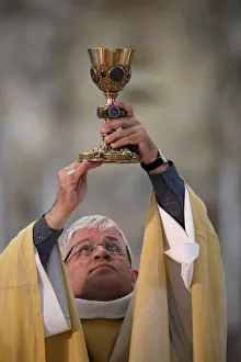 European Cathedrals Photography Prints: Elevation of the chalice, Eucharistic celebration, Amiens Cathedral, Somme, France