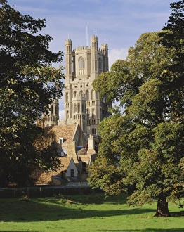UK Landmarks Prints: Ely Cathedral, Ely, Cambridgeshire, England, UK